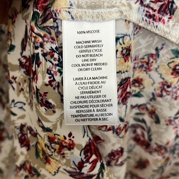 Beachlunchlounge Collection Womens Floral Long Sleeve Collared Button Up Top L - Picture 4 of 13